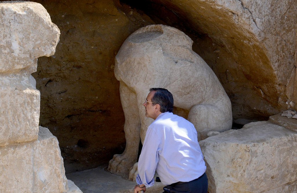 Breast mutilation of the righthand sphinx at Amphipolis