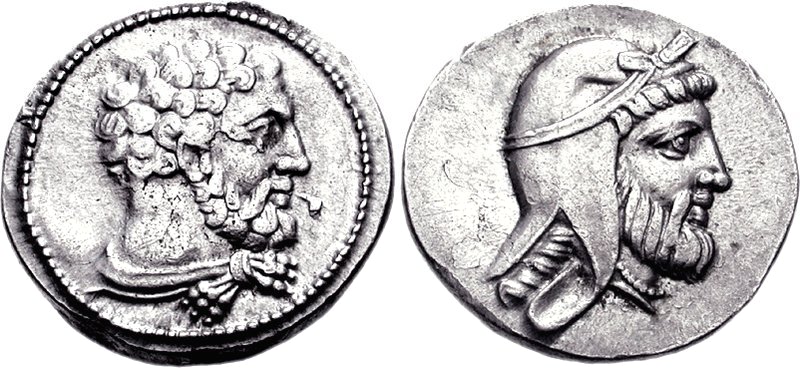 Coin of Mallus in silver post 388 Head of Hercules and head of Satrap possibly Titibazus.jpg