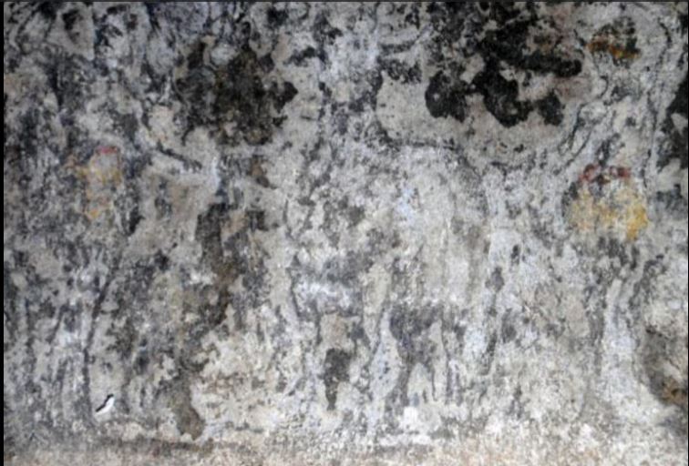 Amphipolis Kasta tomb second chamber architrave frescoes.JPG